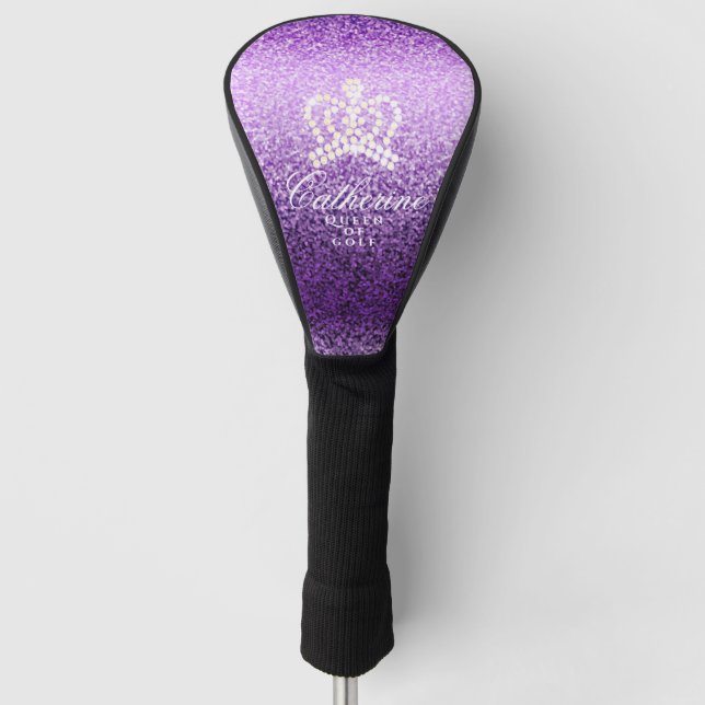 Glittering Crown Lila Golf Head Cover Golf Headcover (Vorderseite)