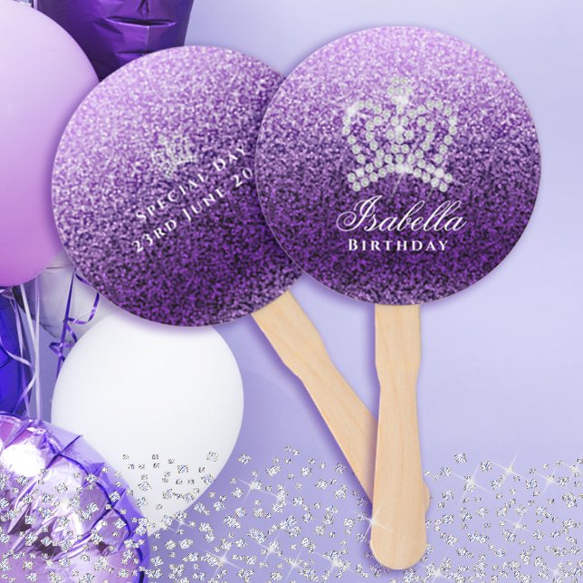 Glittering Crown Lila Lilac Fächer (Adding fun to birthday party. )
