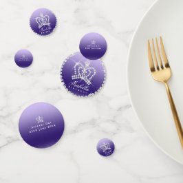 Glittering Crown Lila Lilac Table Confetti Konfetti