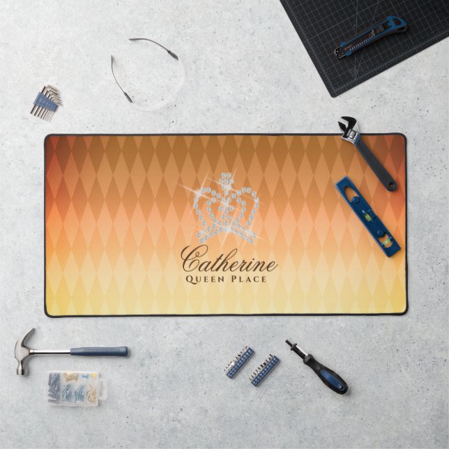 Glittering Crown Luxury Gold Schreibtischunterlage (Arbeitsplatz)