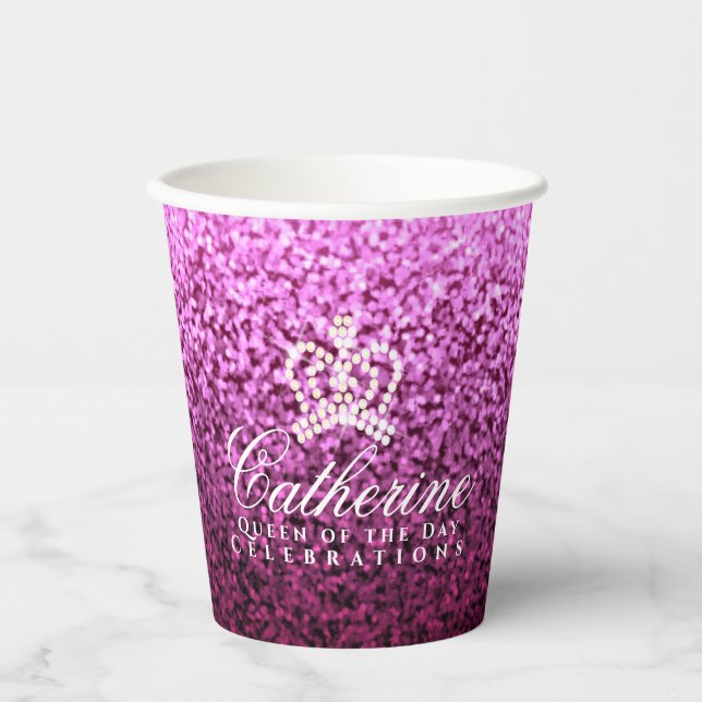 Glittering Crown Luxury Lavender Pappbecher (Vorderseite)