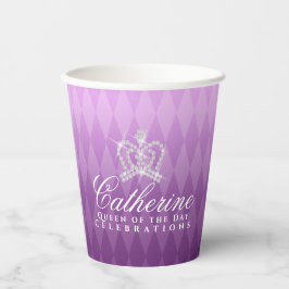 Glittering Crown Luxury Magenta Pappbecher
