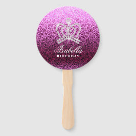 Glittering Crown Magenta Fächer