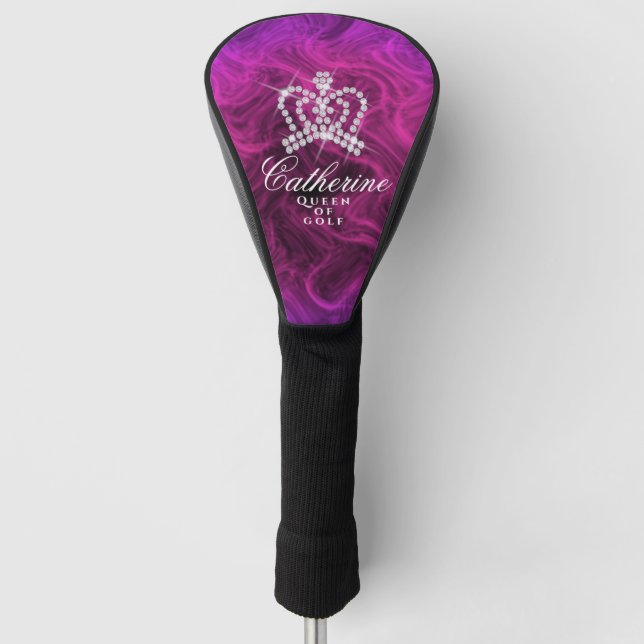 Glittering Crown Magenta Golf Head Cover Golf Headcover (Vorderseite)
