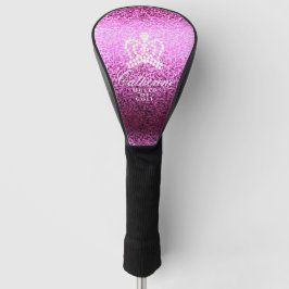 Glittering Crown Magenta Golf Head Cover Golf Headcover