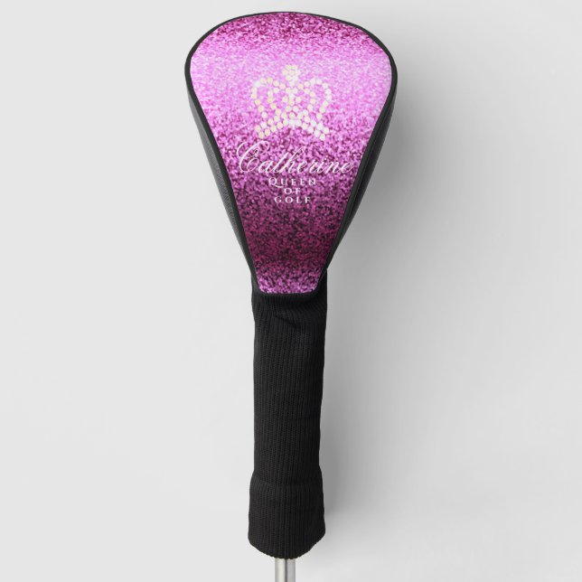 Glittering Crown Magenta Golf Head Cover Golf Headcover (Vorderseite)