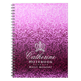 Glittering Crown Magenta Notizblock