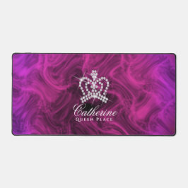 Glittering Crown Magenta Schreibtischunterlage