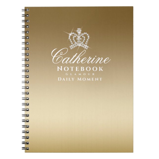 Glittering Crown Metallic Gold Notizblock (Vorderseite)