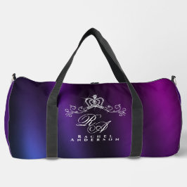 Glittering Crown Monogram Lila Blue Duffle Bag