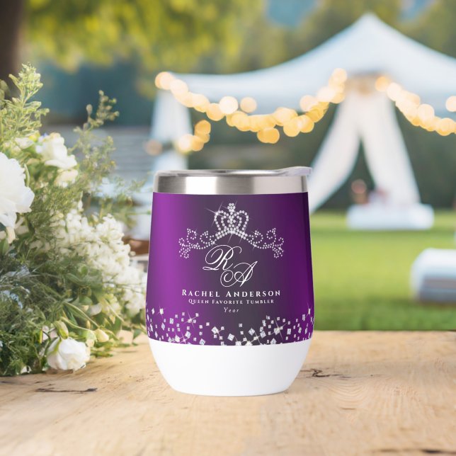 Glittering Crown Monogram Magenta (Hochzeit)