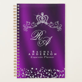 Glittering Crown Monogram Magenta Planer