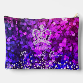 Glittering Crown Sequin Magenta Zubehörtasche