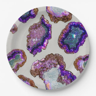 Glittering Crystal Geode Pappteller
