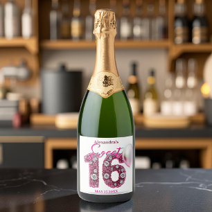 Glittering Edelsteine und Pink Balloon Sweet 16