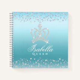 Glittering Glamour Crown Blue Notizbuch