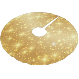 Glittering Golden Polyester Weihnachtsbaumdecke