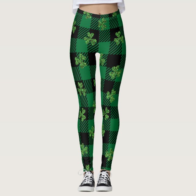 Glittering Kleeblatt Kariert Leggings (Vorderseite)