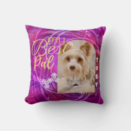 Glittering Pet Hund Foto Mangenta Kissen