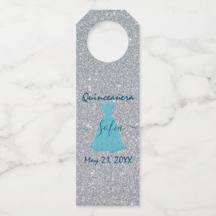 Glittering Quinceanera-Gedenken Flaschenanhänger
