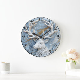 Glittering Reindeer Christmas Charm Große Wanduhr