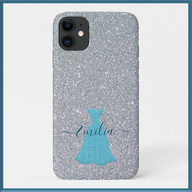 Glittering Silver Blue Gown Case-Mate iPhone Hülle (Von Creator hochgeladen)