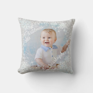 Glittering Snow Flakes Grau Kissen