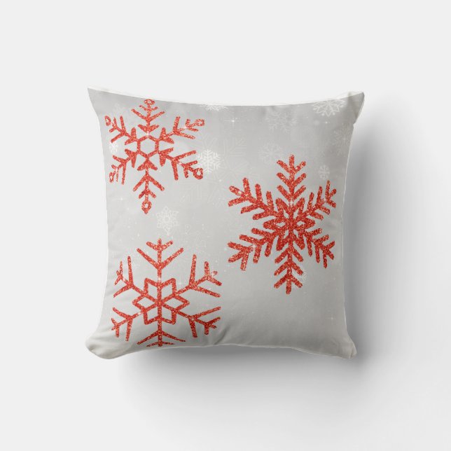 Glittering Snowflakes Pillow Kissen (Vorderseite)