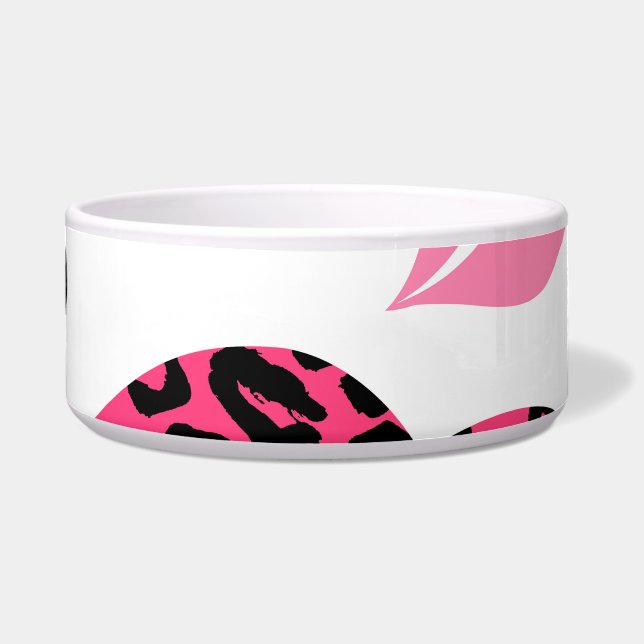 Glitternde Lippen: Leopard-Modedesign Napf (Vorderseite)