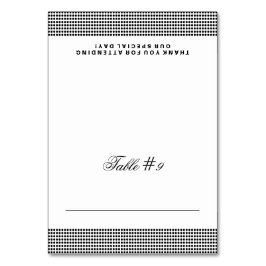 Glitterne geklappte Platzkarte Tischnummer