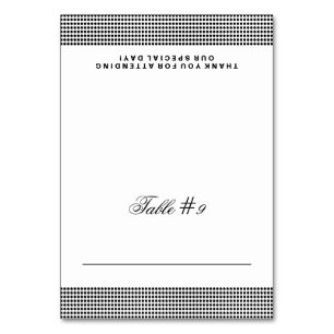 Glitterne geklappte Platzkarte Tischnummer