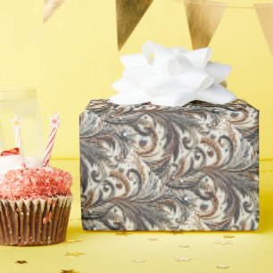 Glitternes Blumenmuster mit Edelstein Geschenkpapier