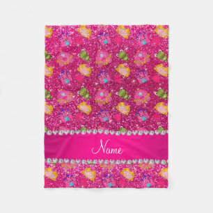 Glitterprinzessinneonfrösche des heißen Rosas des Fleecedecke