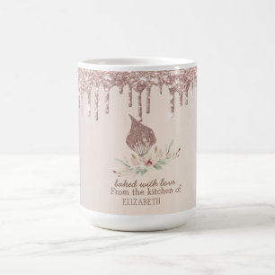 Glitterquaste Rose Gold Glittertropfen Bäckerei Kaffeetasse
