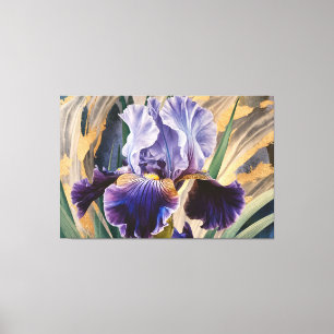 *~* GlitterTeal IRIS Schwertlilien Vintage Floral Leinwanddruck