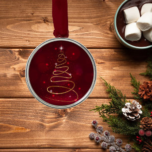 Glittery Abstrakter Weihnachtsbaum Ornament Aus Metall