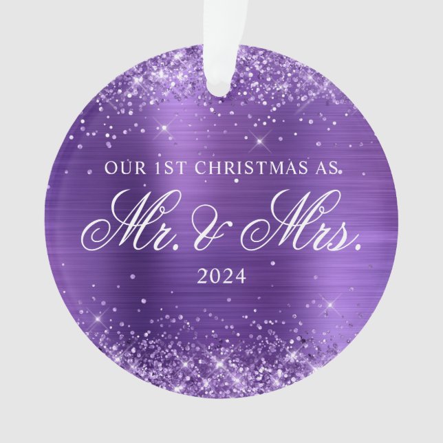 Glittery Amethyst Foil Notre 1ère photo de Noël (devant)