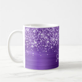Glittery Amethyst Lila Glam Name Kaffeetasse