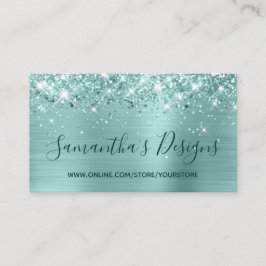 Glittery Bale Turquoise Foil Online Store Visitenkarte