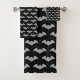 Glittery Bat Halloween Badhandtuch Set