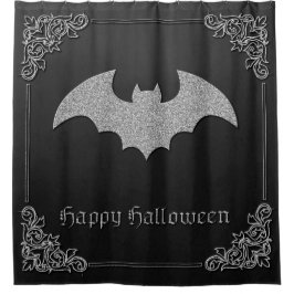 Glittery Bat Halloween Duschvorhang