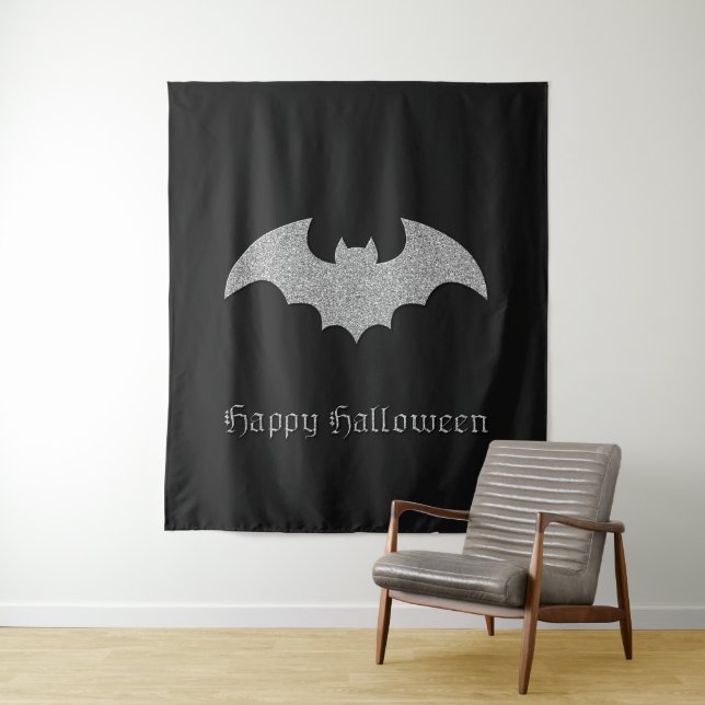 Glittery Bat Halloween Foto Hintergrund Wandteppich (Beispiel)