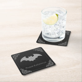 Glittery Bat Halloween Rechteckiger Pappuntersetzer