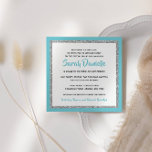 Glittery Bat Mitzvah Light Blue und Silver Einladung<br><div class="desc">Dieses trendige Bat Mitzvah-Angebot besticht durch funkelnden Imitat-Glitzer,  der auf einem soliden Farbhintergrund liegt. Verwenden Sie das Vorlagenformular,  um Ihre eigenen Informationen hinzuzufügen. Das Design Tool kann verwendet werden,  um den Stil,  die Farbe und das Layout des Schriftartes zu ändern.</div>