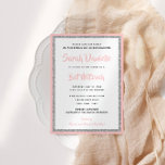 Glittery Bat Mitzvah Light Pink & Silver Rectangle Einladung<br><div class="desc">Dieses trendige Bat Mitzvah-Angebot besticht durch funkelnden Imitat-Glitzer,  der auf einem soliden Farbhintergrund liegt. Verwenden Sie das Vorlagenformular,  um Ihre eigenen Informationen hinzuzufügen. Das Design Tool kann verwendet werden,  um den Stil,  die Farbe und das Layout des Schriftartes zu ändern.</div>