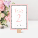 Glittery Bat Mitzvah Light Pink und Silver Tischnummer<br><div class="desc">Diese trendige Bat Mitzvah Tischnummer bietet glitzernde Imitate Glitzer in solidem Farbhintergrund. Verwenden Sie das Vorlagenformular,  um Ihre eigenen Informationen hinzuzufügen. Das Design Tool kann verwendet werden,  um den Stil,  die Farbe und das Layout des Schriftartes zu ändern.</div>