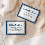 Glittery Bat Mitzvah Navy Blau und Silver Detail Begleitkarte<br><div class="desc">Diese trendige Einsteckkarte weist eine fette Schrift auf der Vorderseite auf,  die in silberfarbenem Glitzer und Weiß gehalten ist und einen soliden Hintergrund hat. Fügen Sie den Text mithilfe des Vorlagenformulars hinzu. Ändern Sie den Schriftart,  das Layout und die Farben mithilfe des Entwurfstools.</div>