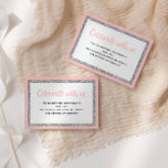 Glittery Bat Mitzvah Pink und Silver Detail Card Einladung<br><div class="desc">Diese trendige Einsteckkarte weist eine fette Schrift auf der Vorderseite auf,  die in silberfarbenem Glitzer und Weiß gehalten ist und eine solide Rückfärbung aufweist. Fügen Sie den Text mithilfe des Vorlagenformulars hinzu. Ändern Sie den Schriftart,  das Layout und die Farben mithilfe des Entwurfstools.</div>