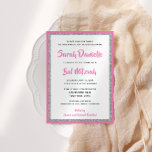 Glittery Bat Mitzvah Pink und Silver Rectangle Einladung<br><div class="desc">Dieses trendige Bat Mitzvah-Angebot besticht durch funkelnden Imitat-Glitzer,  der auf einem soliden Farbhintergrund liegt. Verwenden Sie das Vorlagenformular,  um Ihre eigenen Informationen hinzuzufügen. Das Design Tool kann verwendet werden,  um den Stil,  die Farbe und das Layout des Schriftartes zu ändern.</div>