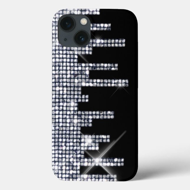 Glittery Black/Silver Glamour Case-Mate iPhone Hülle (Rückseite)